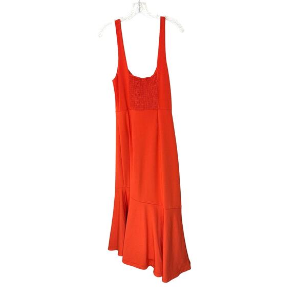 Anthropologie Dress Orange‎ Rich Girl Sleeveless Square Neck Slim Midi Medium - Picture 8 of 11